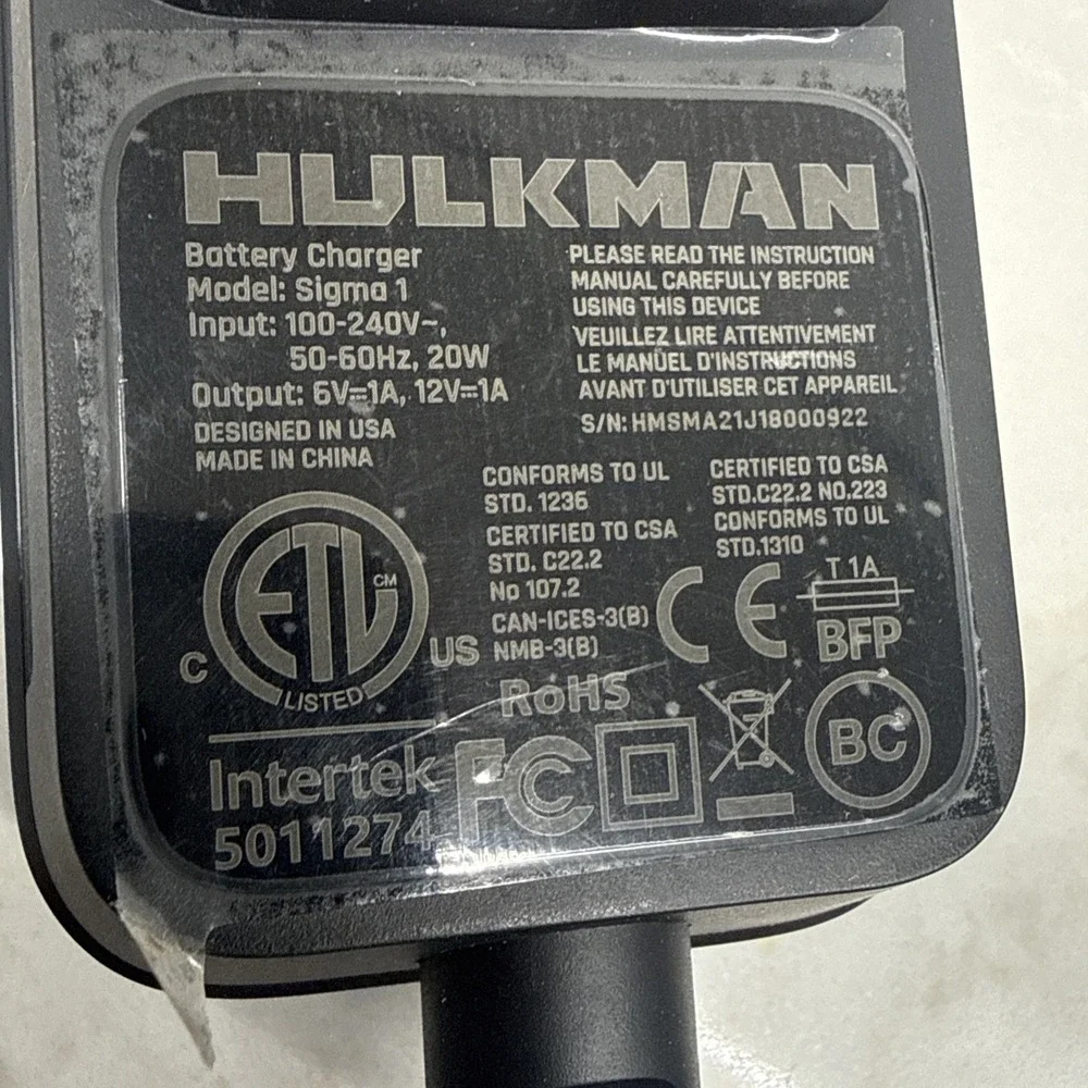 HULKMAN Sigma 1 Car ATV Boat Battery Charger - 1A 6V/12V Automatic Smart Trickle